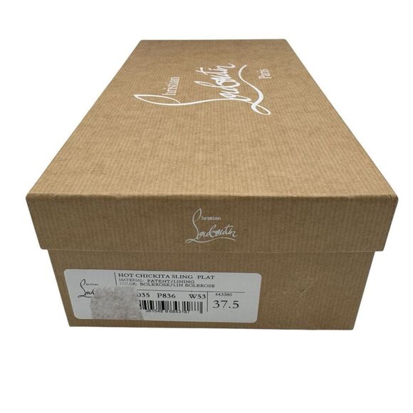 NEW Christian Louboutin Hot Chickita Sling Patent Leather Ballet Flats Pink 7.5 - Picture 14 of 15